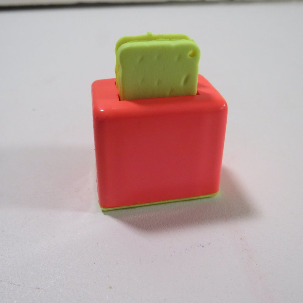 Vintage 1980s NEON Miniature TOASTER Bread pops up & down Retro